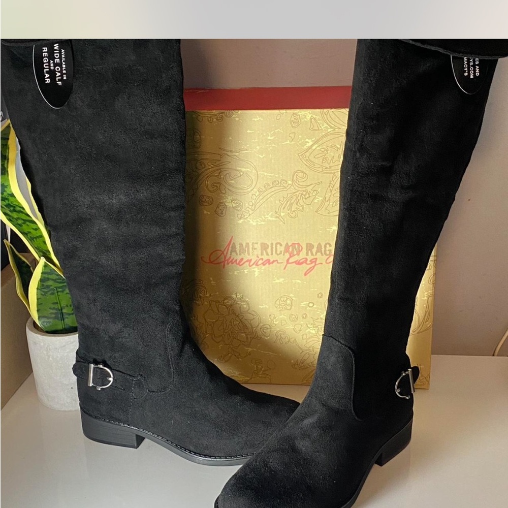 American Rag Suede Black Knee-High Boots